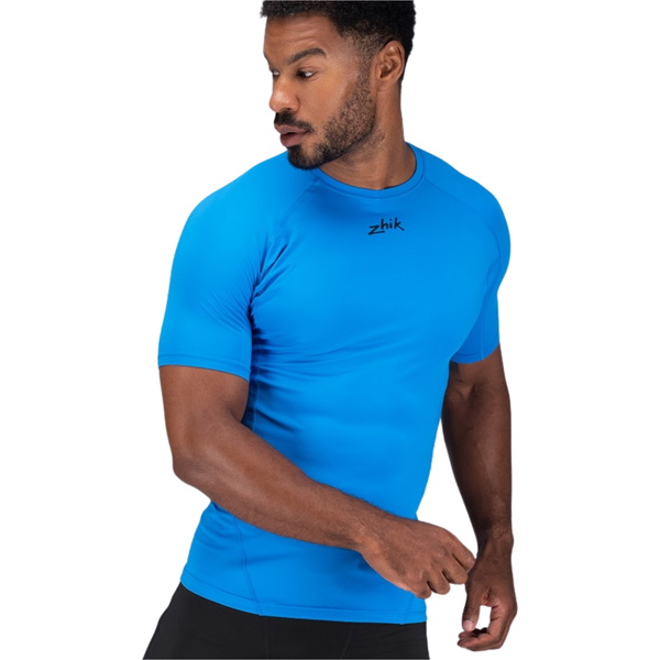 2026 Zhik Mens Eco Spandex LT Short Sleeve Baselayer Top DTP-0167-M-CYA - Cyan